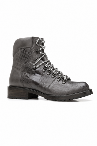 Dellamoda luxury image 02 · GRAY · Belvedere Como Ostrich & Leather Boot · GRAY
