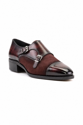 Dellamoda luxury image 02 · Ambrogio Amalfi Suede & Patina Monk Strap