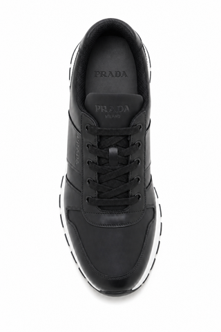 Dellamoda luxury image 05 · Prada 4E3463-3KYU Black Fabric / Leather Casual Sneakers (PRM1018)