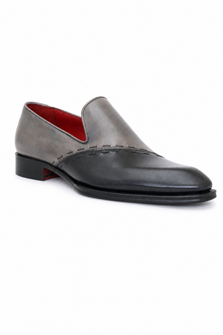 Dellamoda luxury image 02 · LIGHT/DARK GRAY · Emilio Franco Vittorio Leather Slip-On Loafer · LIGHT/DARK GRAY
