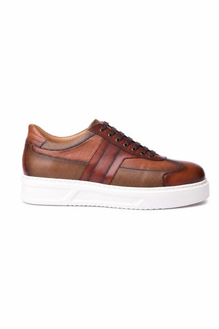 Dellamoda luxury image 01 · Corrente 5769 Leather Sneaker - Tan