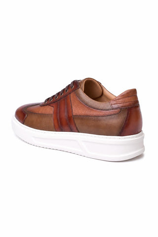Dellamoda luxury image 03 · Corrente 5769 Leather Sneaker - Tan