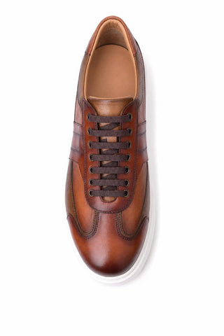 Dellamoda luxury image 05 · Corrente 5769 Leather Sneaker - Tan
