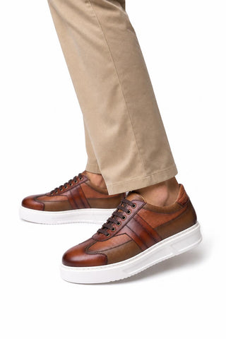 Dellamoda luxury image 06 · Corrente 5769 Leather Sneaker - Tan