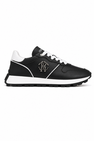 Dellamoda luxury image 01 · Roberto Cavalli 22541-A Black Leather Casual Sneakers (RC1003)