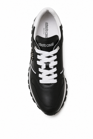 Dellamoda luxury image 05 · Roberto Cavalli 22541-A Black Leather Casual Sneakers (RC1003)