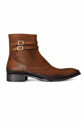 Dellamoda luxury image 01 · Jo Ghost 4996 Brown Multi Texture Embossed Leather Boots (JG5364)