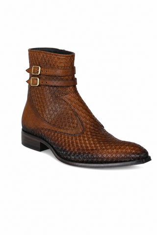 Dellamoda luxury image 02 · Jo Ghost 4996 Brown Multi Texture Embossed Leather Boots (JG5364)
