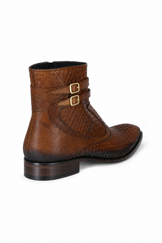 Dellamoda luxury image 03 · Jo Ghost 4996 Brown Multi Texture Embossed Leather Boots (JG5364)