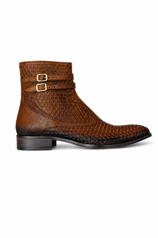 Dellamoda luxury image 04 · Jo Ghost 4996 Brown Multi Texture Embossed Leather Boots (JG5364)