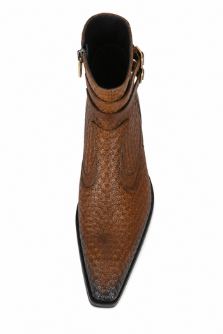 Dellamoda luxury image 05 · Jo Ghost 4996 Brown Multi Texture Embossed Leather Boots (JG5364)