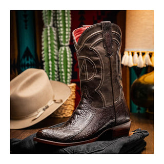 Marco Di Milano Denver Men's Shoes Brown Exotic Ostrich Skin Cowboy Boot (MDM1216)