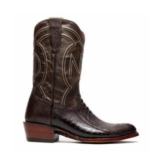 Marco Di Milano Denver Men's Shoes Brown Exotic Ostrich Skin Cowboy Boot (MDM1216)