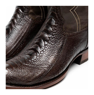 Marco Di Milano Denver Men's Shoes Brown Exotic Ostrich Skin Cowboy Boot (MDM1216)
