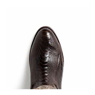 Marco Di Milano Denver Men's Shoes Brown Exotic Ostrich Skin Cowboy Boot (MDM1216)