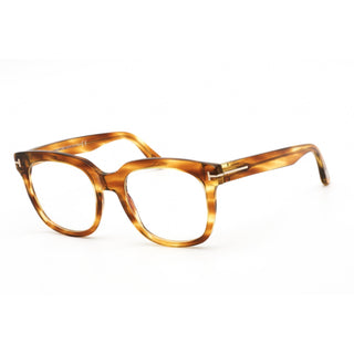 Tom Ford FT5537-B Eyeglasses Shiny Striped Light Brown / Clear Lens