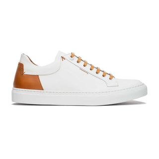 Zelli Italia Diaz Men's Shoes White Rubberized Calf-Skin Leather Sneaker (ZEL1062)