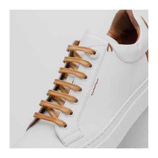 Zelli Italia Diaz Men's Shoes White Rubberized Calf-Skin Leather Sneaker (ZEL1062)