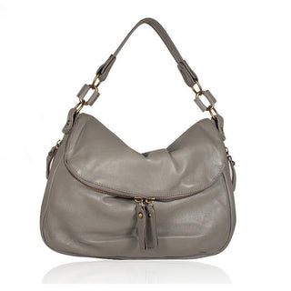 Handbag Lamb Leather Sasha Shoulder Gray XL ts10-15 (DM02)