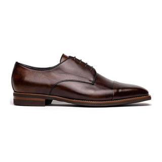 Zelli Italia Enzo Men's Shoes Chestnut Calf-Skin Leather Cap-toe Derby (ZEL1040)