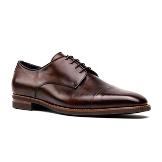 Zelli Italia Enzo Men's Shoes Chestnut Calf-Skin Leather Cap-toe Derby (ZEL1040)
