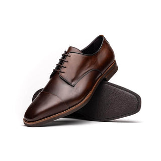 Zelli Italia Enzo Men's Shoes Chestnut Calf-Skin Leather Cap-toe Derby (ZEL1040)