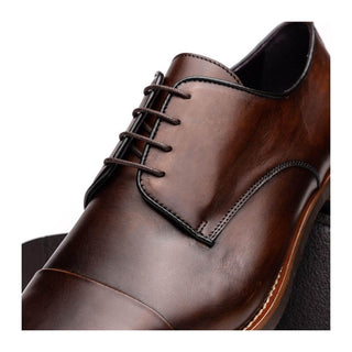 Zelli Italia Enzo Men's Shoes Chestnut Calf-Skin Leather Cap-toe Derby (ZEL1040)