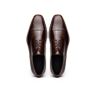 Zelli Italia Enzo Men's Shoes Chestnut Calf-Skin Leather Cap-toe Derby (ZEL1040)