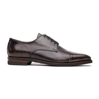 Zelli Italia Enzo Men's Shoes Gray Calf-Skin Leather Cap-toe Derby (ZEL1040)
