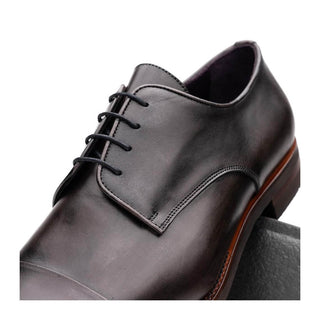 Zelli Italia Enzo Men's Shoes Gray Calf-Skin Leather Cap-toe Derby (ZEL1040)