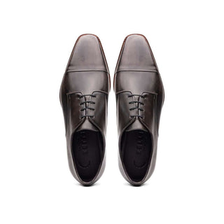 Zelli Italia Enzo Men's Shoes Gray Calf-Skin Leather Cap-toe Derby (ZEL1040)