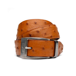 Marco Di Milano Domenico Men's Brandy Genuine Ostrich Skin Belts (MDMB1047)