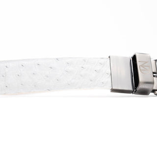 Marco Di Milano Domenico Men's White Genuine Ostrich Skin Belts (MDMB1047)