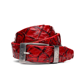 Marco Di Milano Olivieri Men's Red Genuine Pirarucu Belts (MDMB1052)
