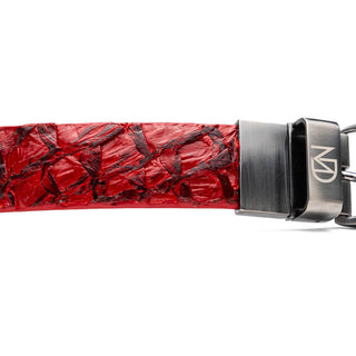 Marco Di Milano Olivieri Men's Red Genuine Pirarucu Belts (MDMB1052)