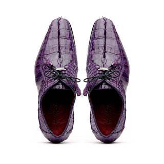 Marco Di Milano Cancun Men's Shoes Purple Exotic Hornback Crocodile Skin Derby (MDM1003)