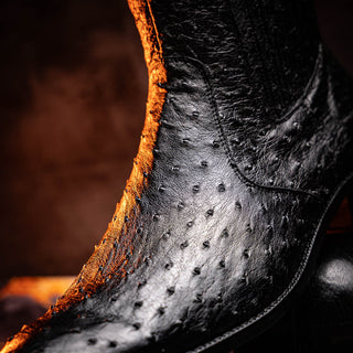 Marco Di Milano Giorgio Men's Shoes Black Genuine Ostrich Quill Boots (MDM1151)