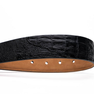 Marco Di Milano Giovanni Men's Black Genuine Lizard & Crocodile Skin Belts (MDMB1049)