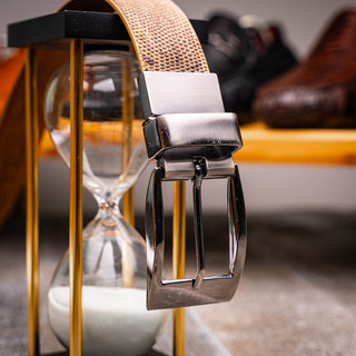 Marco Di Milano Giovanni Men's Pantano Orix Genuine Lizard & Crocodile Skin Belts (MDMB1049)