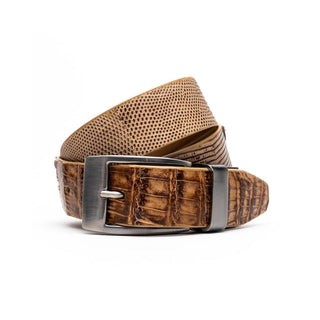 Marco Di Milano Giovanni Men's Pantano Orix Genuine Lizard & Crocodile Skin Belts (MDMB1049)