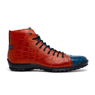 Marco Di Milano Hermond Men's Shoes Jeans & Honey Exotic Alligator High-Top Sneakers (MDM1194)