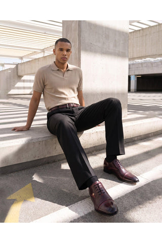 Vinci Rockwell Leather Oxford - Burgundy