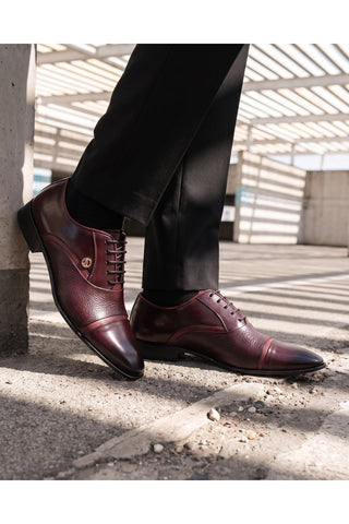 Vinci Rockwell Leather Oxford - Burgundy