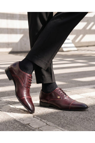 Vinci Rockwell Leather Oxford - Burgundy