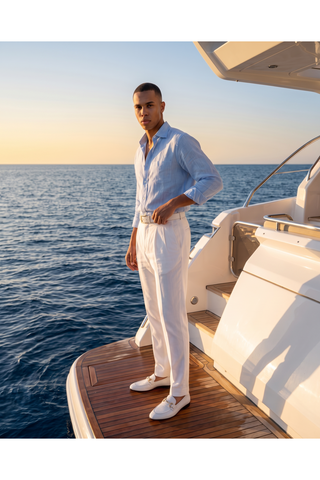 Vinci Monaco Leather Horse-Bit Loafer - White