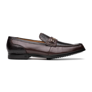 Marco Di Milano Ravello Men's Shoes Brown Exotic Lizard / Calf-Skin Leather Horsebit Loafers (MDM1083)
