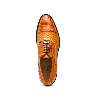 Marco Di Milano John Men's Shoes Brandy Exotic Caiman Crocodile / Woven Leather Oxfords (MDM1178)