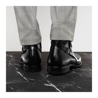 Zelli Italia 45-600 Men's Shoes Black Calf-Skin Leather Jodphur Boot (ZEL1071)