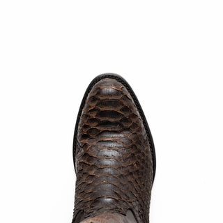 Marco Di Milano Kansas Men's Shoes Brown Genuine Python / Calf-Skin Leather Cowboy Boot (MDM1211)