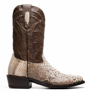 Marco Di Milano Kansas Men's Shoes Natural Genuine Python / Calf-Skin Leather Cowboy Boot (MDM1211)